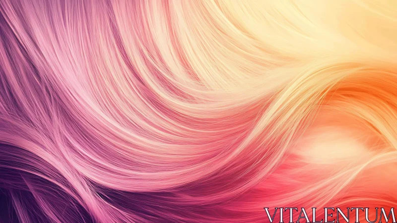 Vibrant flowing gradient strands in warm pastel colors.