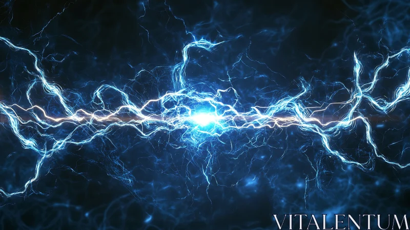 Electric storm kiss between twin lightning rivers in void.