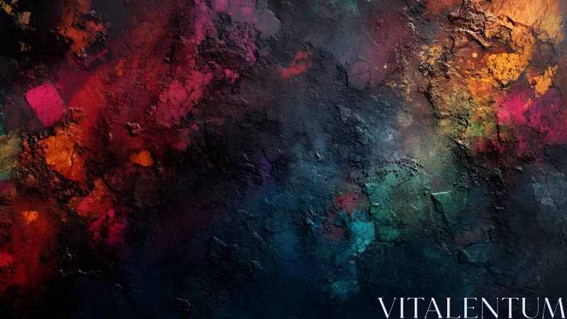 Vivid Abstract Texture with Bold Colors and Grunge Elements.