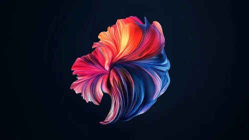 Swirling ribbons of color curl into a bright, inviting bloom