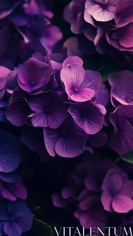 Purple Petals Glowing in the Twilight Garden.