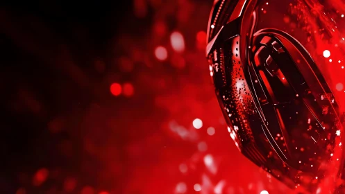 Futuristic Gaming Mouse Surrounded by Red Digital Effects.