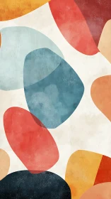 Midcentury biomorphic color fields with layered stone forms