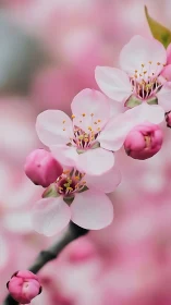Cherry Blossom Blossoms in Soft Pink Light