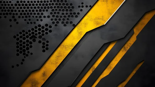 Industrial yellow and black abstract geometric background design.