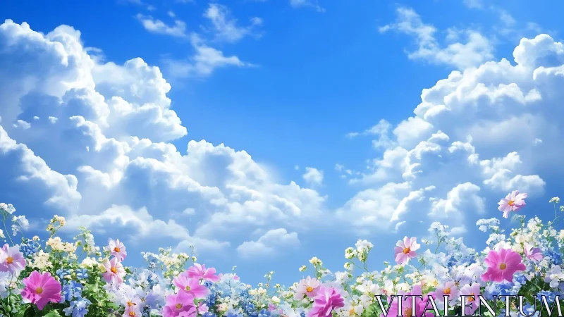 Blooming Paradise Under Blue Sky.