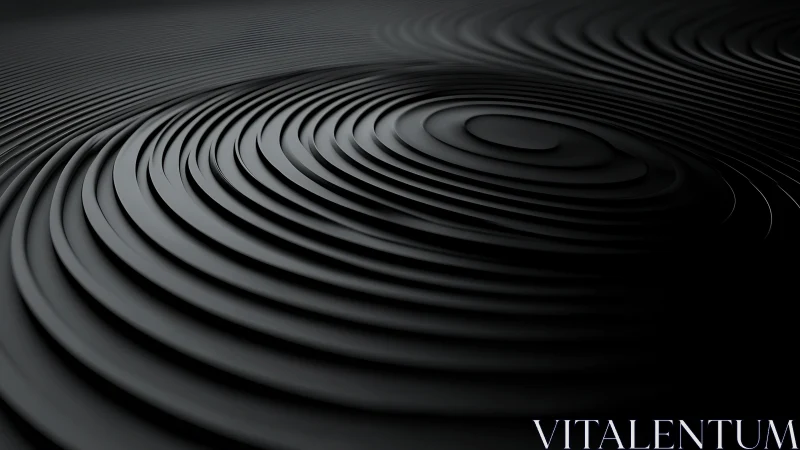 Monochrome radial waves forming layered concentric surfaces.
