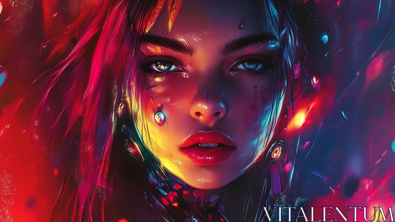 Neon siren of the circuit seas, burning in chromatic dusk.