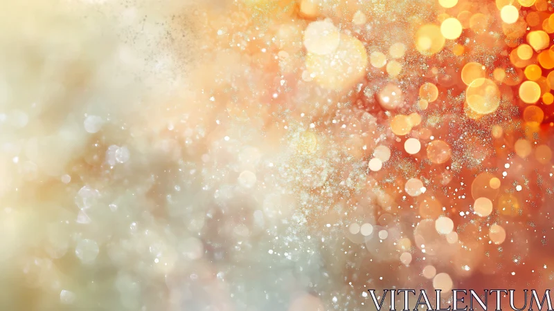 Warm bokeh abstraction with layered luminous particle field.