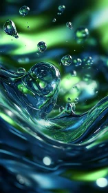 Liquid splash forms luminous glasslike waves in motion