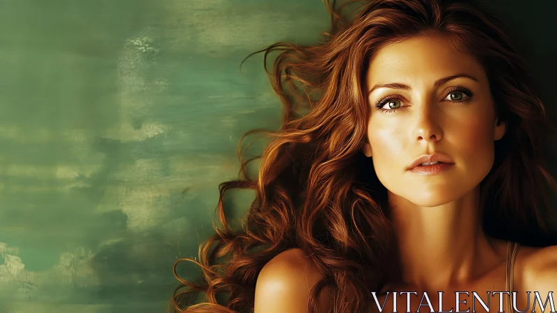 Portrait of Woman with Flowing Hair in Soft Artistic Light.
