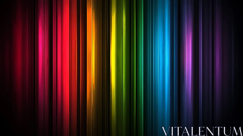 Neon Rainfall Of Rainbow Columns In A Velvet Nightframe.