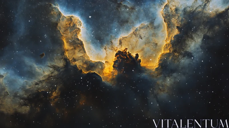 High-resolution emission nebula cloudscape with ionized gas fronts