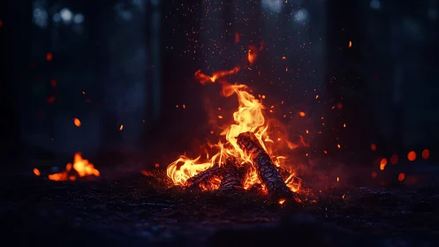 Inferno's Dance: Flames Spiral Through Twilight's Embrace.