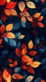 Chromatic foliage gradient on deep midnight botanical field.