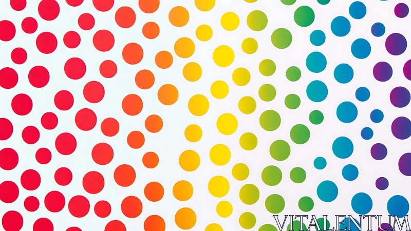 Color gradient dot pattern forms diagonal rainbow bands