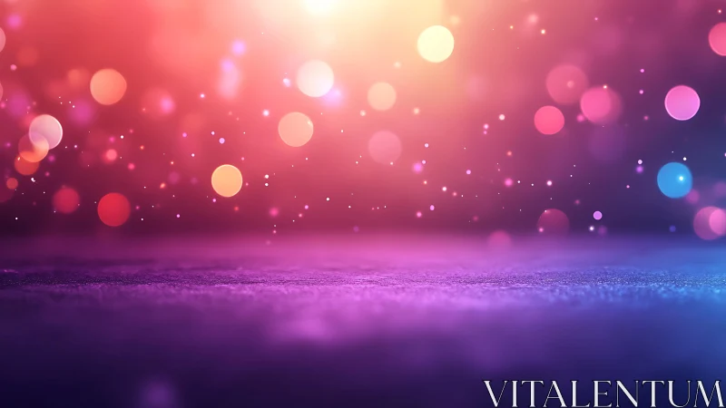 Vibrant bokeh lights on colorful abstract background, digital art.