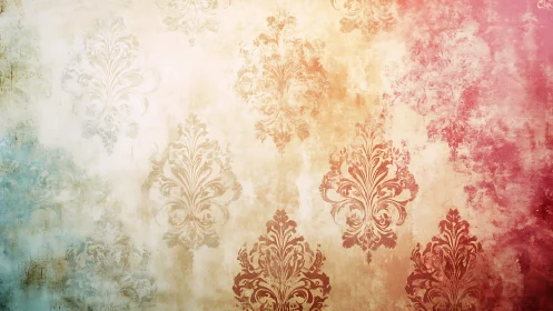 Damask echoes drift across a sun-faded watercolor wall