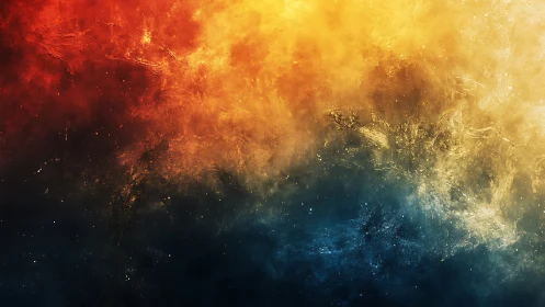 Celestial firestorm dissolving into midnight ocean mist.