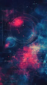 Astrophysical interface schematics mapped on nebular vectors.