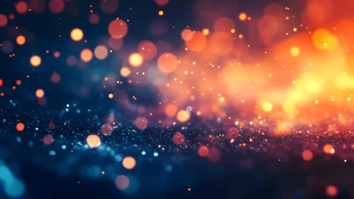 Vibrant abstract bokeh lights in blue and orange gradient style.