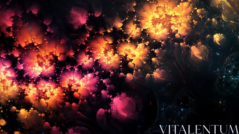 Luminous fractal blooms drift like cosmic nebula clusters