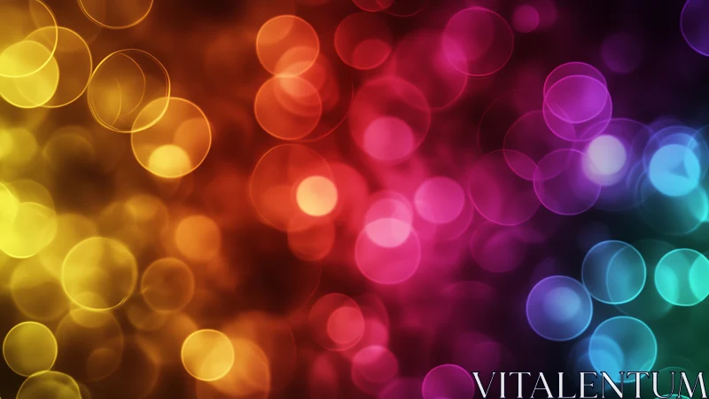 Glowing rainbow bokeh lights in a soft dreamy swirl.