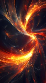 Fiery energy streams twist through deep cosmic void