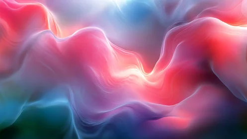 Fluid neon gradient waves forming luminous abstract valley.