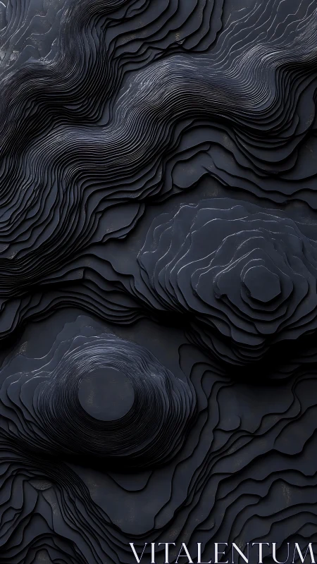 Layered dark contour relief with flowing topographic forms.