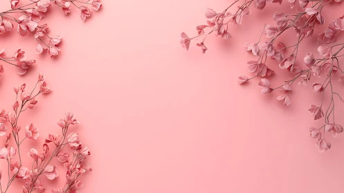 Monochromatic Pink Botanical Arrangement with Depth Layering.