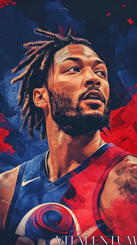 Court comet in split colors, painted in blazing motion.