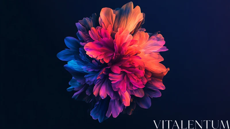 Vibrant Neon Bloom Explodes Against Dark Background