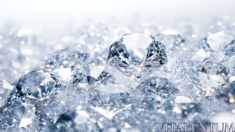 Optically resolved macro array of faceted brilliant diamonds.