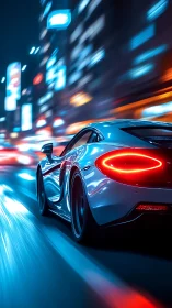 Neon-laced supercar stitches light through the midnight city