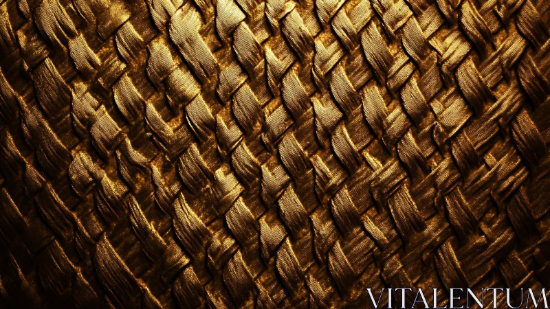 Golden woven texture shows metallic braided surface detail