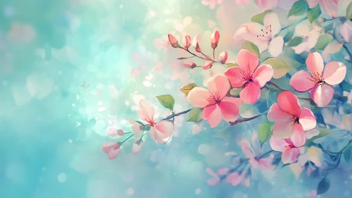 Soft Focus Cherry Blossom Composition with Ethereal Bokeh.