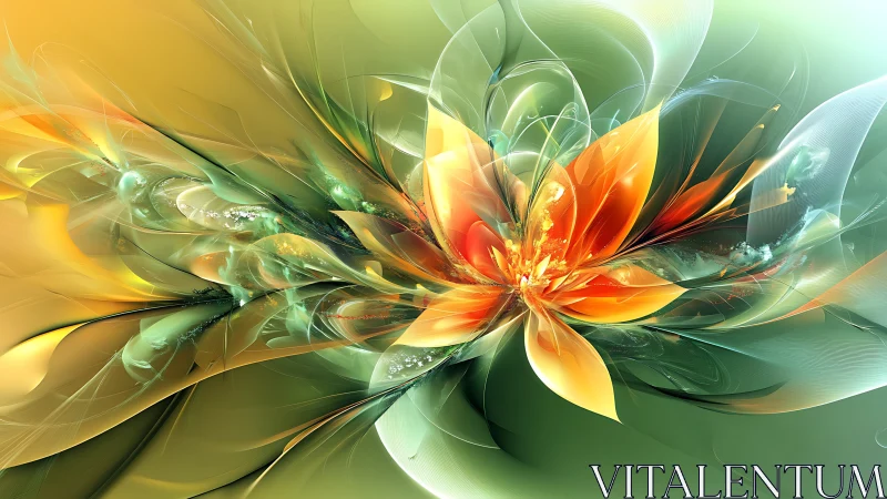 Glowing fractal blossom unfolding in soft green light.