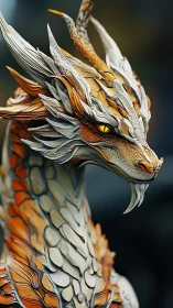 Dragon head render shows layered scales and horn structure