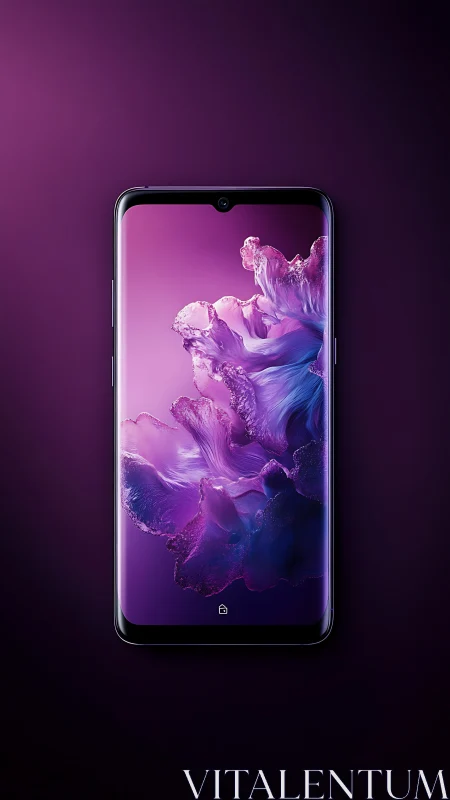 Purple Ink Abstraction Smartphone Wallpaper.