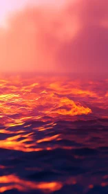 Molten waves glow against twilight horizon.