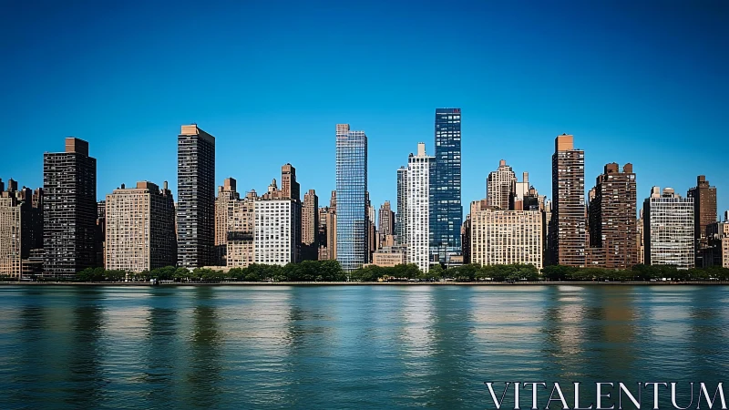 Riverlit skyscraper chorus under a cloudless blue hush.