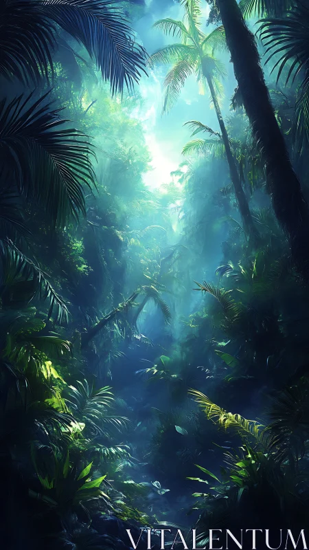 Emerald Cathedral: Where Sunlight Shatters Through Primordial Canopy.