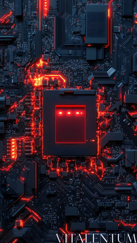 Midnight motherboard core glowing like a neon heartbeat.