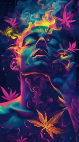Neon smoke dreams bloom as a tranquil mind catches fire