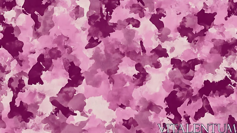 Abstract pink watercolor camouflage pattern with soft blending.