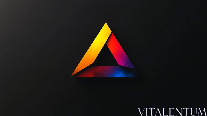 Chromatic triangular prism logo with luminous gradient edges.