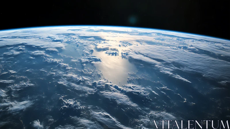 Low Earth orbit view captures sunlit oceanic cloud systems