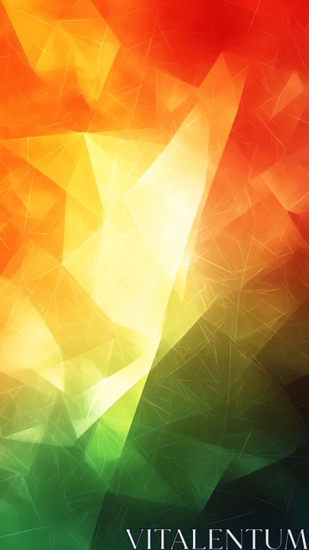 Prismatic light shards in warm to cool gradient field.