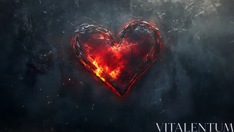 Burning Heart Glows Against the Darkness.